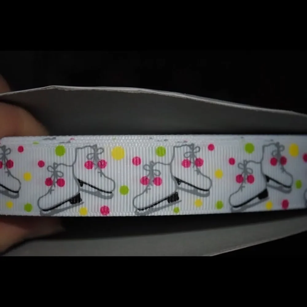 Grosgrain Ribbon 7/8” 5 yards 5/$20 Christmas Winter ice skates snow skating NEW